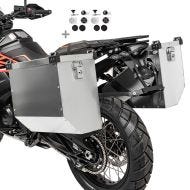 ,Aluminium panniers set 36L compatible with Royal Enfield Interceptor 650,, Himalayan Bagtecs Atlas + kit for pannier rack,