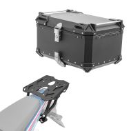 Set Aluminium Top Case + Rear Rack fits for Honda Africa Twin CRF 1100 L 20-21 Top Box Bagtecs XB65 black