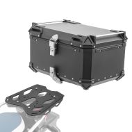 Set Aluminium Top Case + Rear Rack fits for BMW F 750 / 850 GS 18-23 Top Box Bagtecs XB65 black
