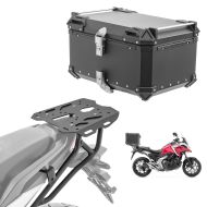 Set Aluminium Top Case + Rear Rack fits for Honda NC 750 X 21-24 Top Box Bagtecs XB65 black