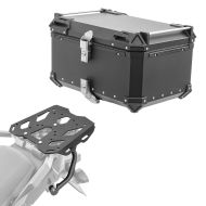 Set Aluminium Top Case + Rear Rack fits for Suzuki V-Strom 650 / XT 17-24 Top Box Bagtecs XB65 black