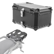 Set Aluminium Top Case + Rear Rack fits for Triumph Tiger 900 GT / Pro 20-24 Top Box Bagtecs XB65 black