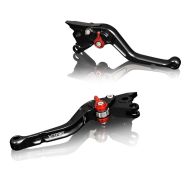 Brake lever and clutch lever compatible with Aprilia Tuono 1000 / R 02-11 short black-red