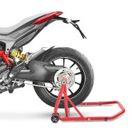Single swing arm paddock stand compatible with Ducati Hypermotard 821 13-15 ConStands Single-Classic red