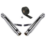 Set TO4 2x Endschalldämpfer Turn Out und Hitzeschutzband für Yamaha XVS 1100 A Drag Star Classic Craftride_1
