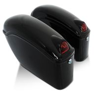 Motorrad Seitenkoffer Craftride Nebraska 12Ltr Chopper Hartschalenkoffer Paar rechts und links schwarz_1