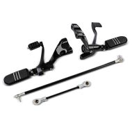 Vorverlegte Fußrastenanlage für Harley Sportster 1200 Nightster 08-12 Craftride schwarz_1