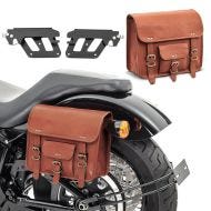 Set 2x Satteltaschen mit Halter QL für BMW R 18 20-21 Craftride SV1-braun links-rechts_1