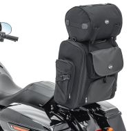 Motorbike Sissy Bar Bag Craftride SXL Rear tail bag with Roll Bag in black