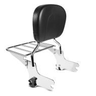 ,Sissy Bar with Rear Rack detachable S1 fits for Harley Davidson Electra-Street-Road Glide,, Road King 97-08 chrome Craftride,