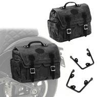 Set 2x Satteltaschen mit Halter für Kawasaki Vulcan S 15-21 Craftride CV1F-schwarz links-rechts_1