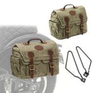 Set 2x Satteltaschen + Halter für Triumph Thruxton / 1200 / R Satteltasche Craftride CV1 army green_1