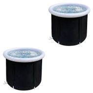 Set 2x Ice bath inflatable Divit EB14 PVC ice barrel portable 75 x 75 cm black