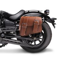 Motorrad Satteltasche links Craftride Montana 8Ltr Seitentasche für Chopper braun_1