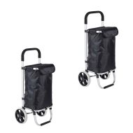 Set 2x Folding shopping trolley ET1 Divit shopping basket shopping cart 50 liters black