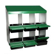 Nesting box for chickens Divit NK3 with 6 breeding places green
