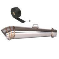 Set SA5 Auspuff GP-S Edelstahl und Hitzeschutzband für BMW K 100 / K 75 S Zaddox_1