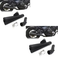 2x Exhaust / Slip-On Muffler compatible with Honda Rebel 500 CMX 17-24 Craftride black Discount Set