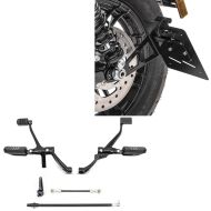 Set: Vorverlegte Fußrastenanlage für Harley Sportster 14-20 + Seitlicher Kennzeichenhalter M für Harley Sportster 04-20_1