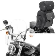 Set: Sissy Bar Bag SXL Rear tail bag with Roll Bag in + Windshield CW1 for Chopper Cruiser and Custombikes clear
