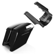 Set: Seitenkoffer Stretched für Harley Touring 14-21 unlackiert + Kotflügelverlängerung hinten für Harley Touring 14-20_1