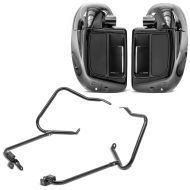 Set: Lower vented Leg Fairing fits for Harley Davidson Touring Modeelle 2014-23-24 Craftride black + Saddlebag Support Brackets fits for Harley Davidson Touring 14-24 rear guard black Craftride