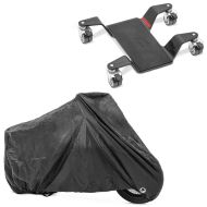 Set: Rangierhilfe für Hauptständer Easy Mover III bis 400kg in schwarz + Abdeckplane XXL Faltgarage schwarz_1