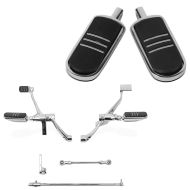 Set: vorverlegte Fußrastenanlage für Harley Sportster 14-20 in chrom + Fußrasten Fahrer-Sozius ST für Harley Universal 1984-2020 chrom_1