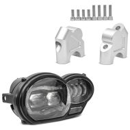 Set: LED Scheinwerfer für BMW R 1200 GS 04-12 Hauptscheinwerfer mit ECE Lumitecs QL4 + Lenkererhöhung 30mm für BMW R 1200 GS / Adventure 13-18 Tourtecs silber_1