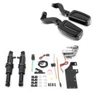 Set: Luftfederung Fahrwerk Harley Davidson Street Glide 06-21 Craftride Air Ride schwarz + Sozius Fussrasten Set mit Halter für Harley Street Glide 06-21 W1 schwarz Craftride_1