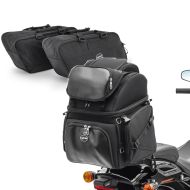 Set: Saddlebag liners compatible with Harley Davidson Touring 94-24 Craftride BG1 pair + Sissy Bar Bag / Tail Bag for Cruisers passenger seat Craftride M55