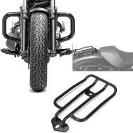Set: Engine Guard compatible with Honda Rebel 500 17-24 Highway crash bar + Luggage rack