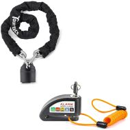 Set: Chain lock KS1 Padlock chain 3.77 ft + Alarm Brake Disc Lock 110dB