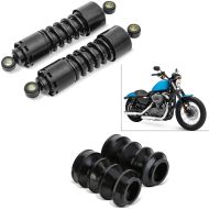 Set: Shock Absorber 11" Lowering + Bellows rubber 1.54 inch fits for Harley Davidson Sportster + Dyna models