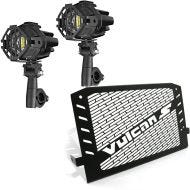 Set: LED Auxiliary Spot Light S22X fog light + Radiator Cover compatible with Kawasaki Vulcan S / Café 15-120 lbs1