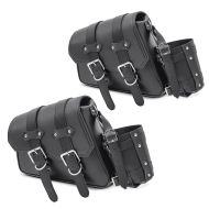 2x Motorcycle saddlebag for cruisers side bag Craftride SB5 left black Discount Set