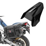 Set: Motorcycle PVC pannier univ. waterproof side case BPW Bagtecs with Passenger Seat cowl compatible with Honda CB 650 R 19-20 blk