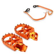 Footrests + handguards compatible with Motocross, Enduro orange