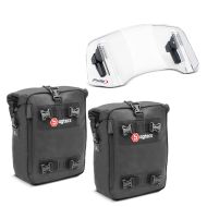 Vario Windscreen Spoiler compatible with Honda Africa Twin CRF 1000 L Puig 20764W clear + crash bar bag 2x10L