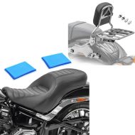 Set: 2-Up Gel Seat compatible with Harley Davidson Sport Glide 18-24 Craftride HX6 Two-Up Comcompatible witht + Sissy bar compatible with Harley Davidson Softail / Sport Glide 18-24 R1 Luggage Rack and Docking Kit chrome Craftride