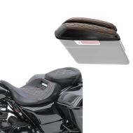 Set: Seat compatible with Harley Davidson Touring 09-24 Touring Seat Craftride RH3 black-orange + Cover side case lid compatible with Harley Davidson Road Glide Special 15-24 Craftride orange