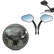 LED headlight 5.75 inch main headlight + mirror with E-mark