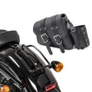 Set: Solo Luggage rear rack compatible with Harley Davidson Sportster 04-20 Craftride black + Saddlebag for Cruiser Special side bag left SB5 Craftride black CB30990