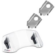 Handlebar risers compatible with BMW R 1150 GS / R 1.57 inch aluminum silver + windshield Windscreen Spoiler Puig 20764W clear