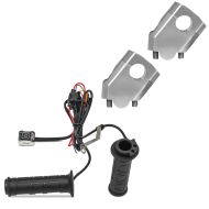 Handlebar riser compatible with Yamaha FZ6 / Fazer / S2 1.57 inch aluminum silver + heated grips / heated grips GH1 for 0.87 inch handlebars