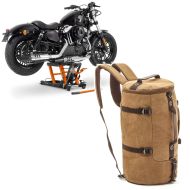 Set: Scissor Lift Mid-lift L 680kg or ConStands with Motorcycle Backpack VG8 Canvas 35Ltr Vintage brown