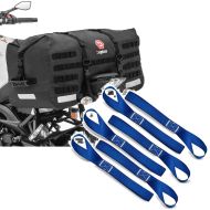 ,Set: Motorbike Tail Bag SX70 Rear Seat Bag 70Ltr waterproof in blk Bagtecs with Lashing strap,, 6pcs mega pack blue,