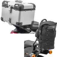 Set: Motorcycle Alu top box XS45 top Case 45 Liters silver Bagtecs with Sissy bar bag for cruisers duffle tail bag DB4
