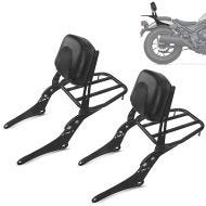 Set 2x Sissy bar MD4 compatible with Honda Rebel 500 17-24 + luggage rack Craftride black