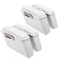 Set 2x Side Case Set fits for Harley Davidson Touring 94-13 Craftride Hard Shell Case 30Ltr white smooth